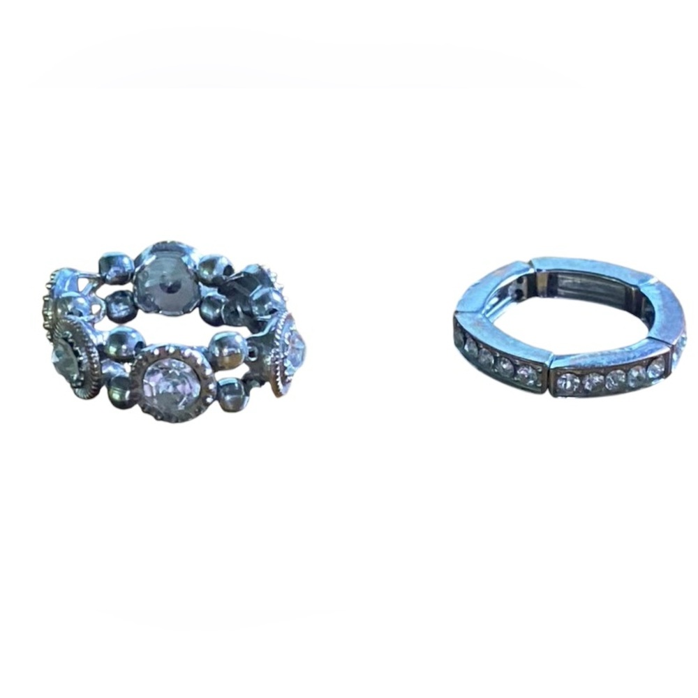 Estate (?) two rhinestone rings, Sz 10.